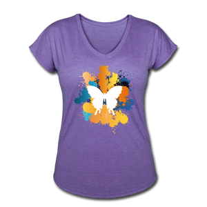 Women's Tri-Blend V-Neck T-Shirt - purple heather