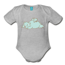 Load image into Gallery viewer, Organic Short Sleeve Baby Bodysuit - heather gray