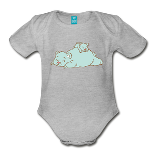 Organic Short Sleeve Baby Bodysuit - heather gray