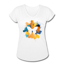 Load image into Gallery viewer, Women&#39;s Tri-Blend V-Neck T-Shirt - white