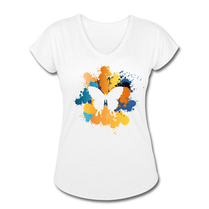 Women's Tri-Blend V-Neck T-Shirt - white