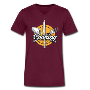 Men's V-Neck T-Shirt by Canvas - maroon