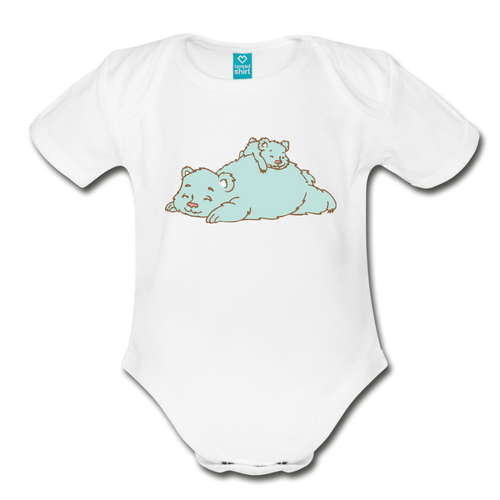 Organic Short Sleeve Baby Bodysuit - white