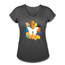 Load image into Gallery viewer, Women&#39;s Tri-Blend V-Neck T-Shirt - deep heather