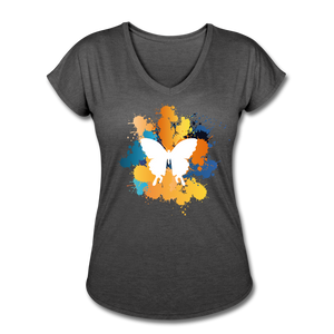 Women's Tri-Blend V-Neck T-Shirt - deep heather