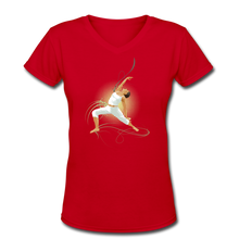 Load image into Gallery viewer, Women&#39;s V-Neck T-Shirt - red