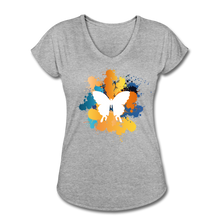 Load image into Gallery viewer, Women&#39;s Tri-Blend V-Neck T-Shirt - heather gray