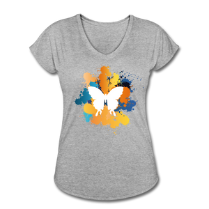 Women's Tri-Blend V-Neck T-Shirt - heather gray