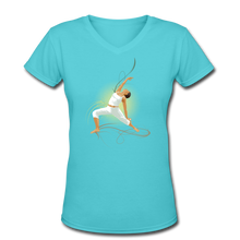 Load image into Gallery viewer, Women&#39;s V-Neck T-Shirt - aqua