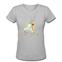 Load image into Gallery viewer, Women&#39;s V-Neck T-Shirt - gray