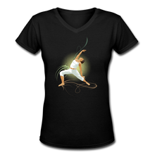 Load image into Gallery viewer, Women&#39;s V-Neck T-Shirt - black